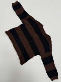 Kuschelweicher Strickpullover mit Alpakaanteil schwarz/braun