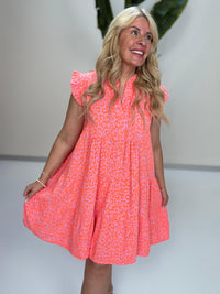 Signature Musselin Kleid kurz rosa LEO LOVER orange