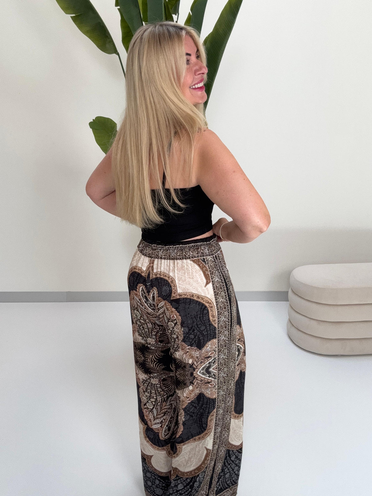 Luxury Hose mit Seide Mahony mitternachtsblau/schwarz/gold