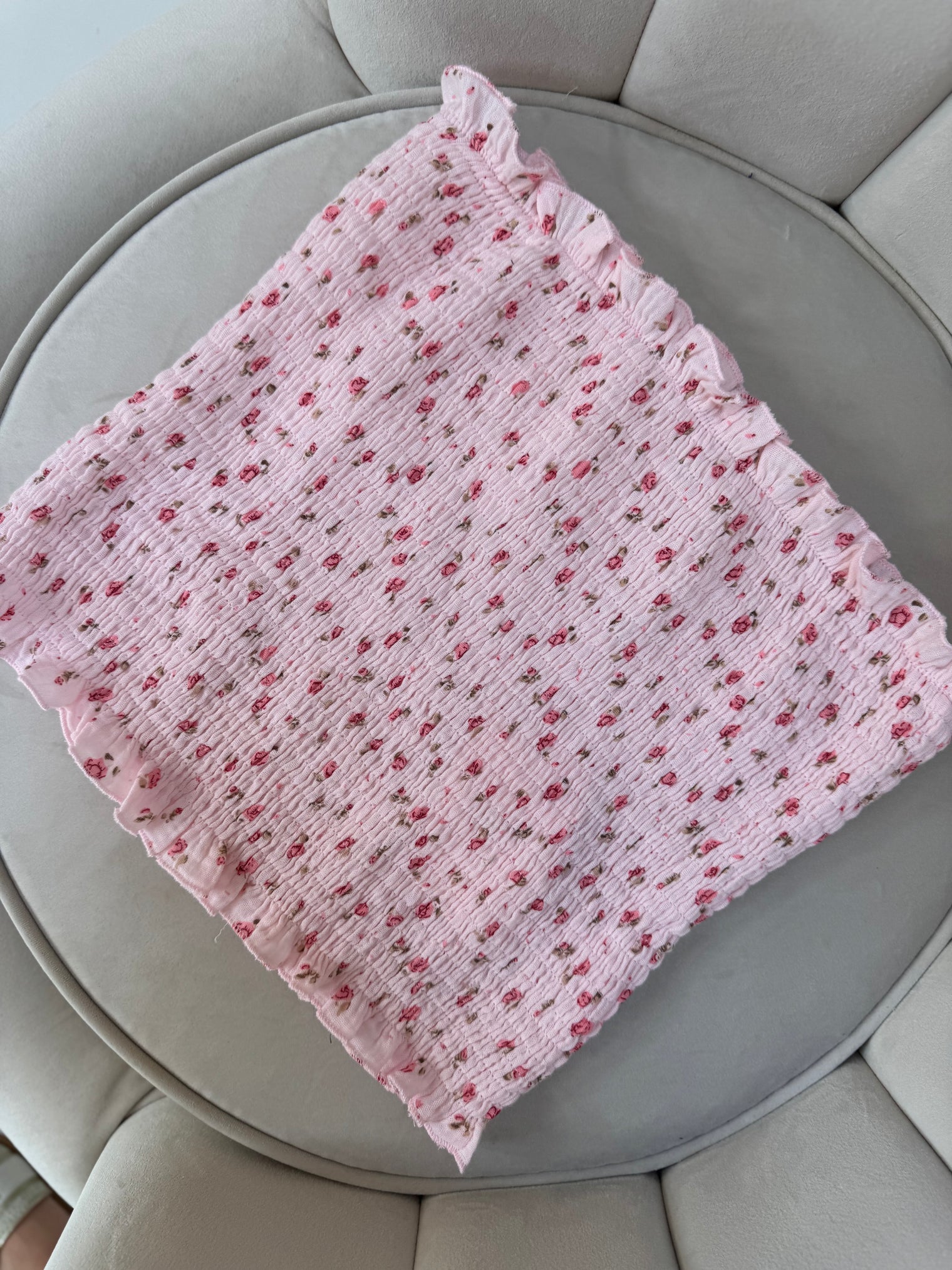 Musselin Stretch Bandeau Top FLOWER KISS rose/pink