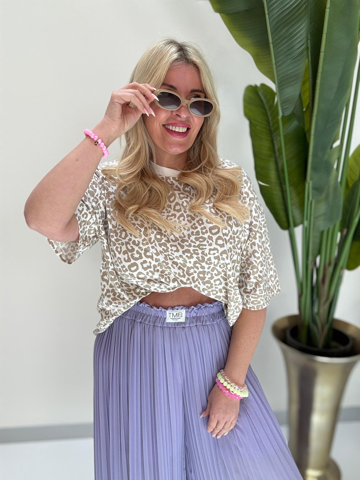 Sweatshirt kurzarm LEO weiß/beige LOVE YOU TO THE MOON