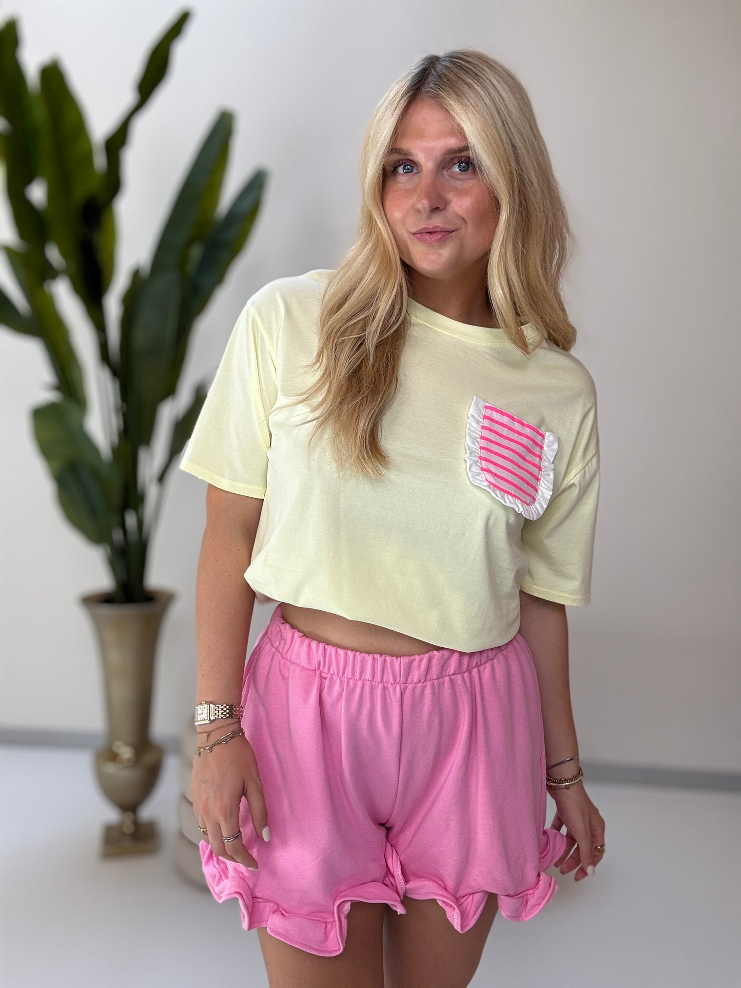Sommer Shorts mit Volants KISS MY VOLANTS candy rose