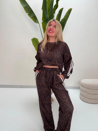 Butterstoff Hose LEO LOUNGE braun/schwarz