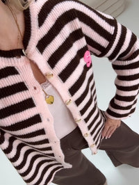 Strickjacke SOHO rosa/braun