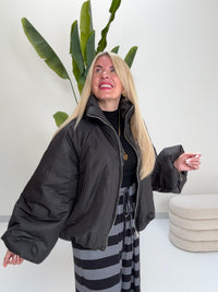 Jacke PUFFY POWER mit Reißverschluss schwarz