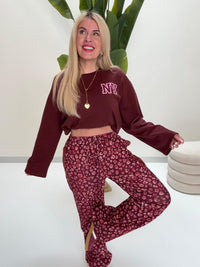 Statement Sweater burgundy NEW YORK