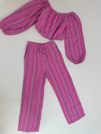 Musselin Hose ON FIRE rosa/lila/pink