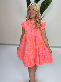 Signature Musselin Kleid kurz rosa LEO LOVER orange