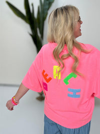 Sweatshirt kurzarm BEACH hotpink