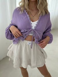 Musselin Hosenrock BEIGE mit Patch