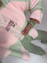 Cardigan BIG BLOCK STRIPES Mint rosa