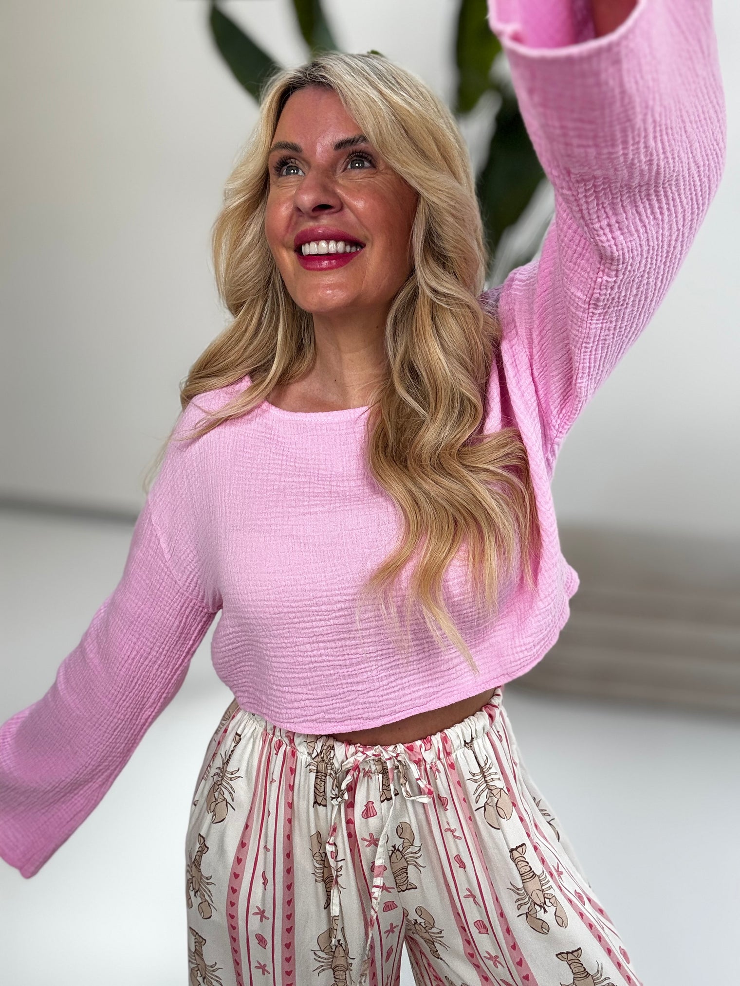 Cropped Musselin Oberteil MUSSELIN MUST-HAVE rosa