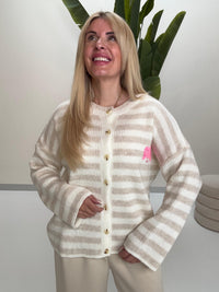 Strickjacke SOHO creme/weiß