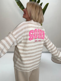 Strickjacke SOHO creme/weiß