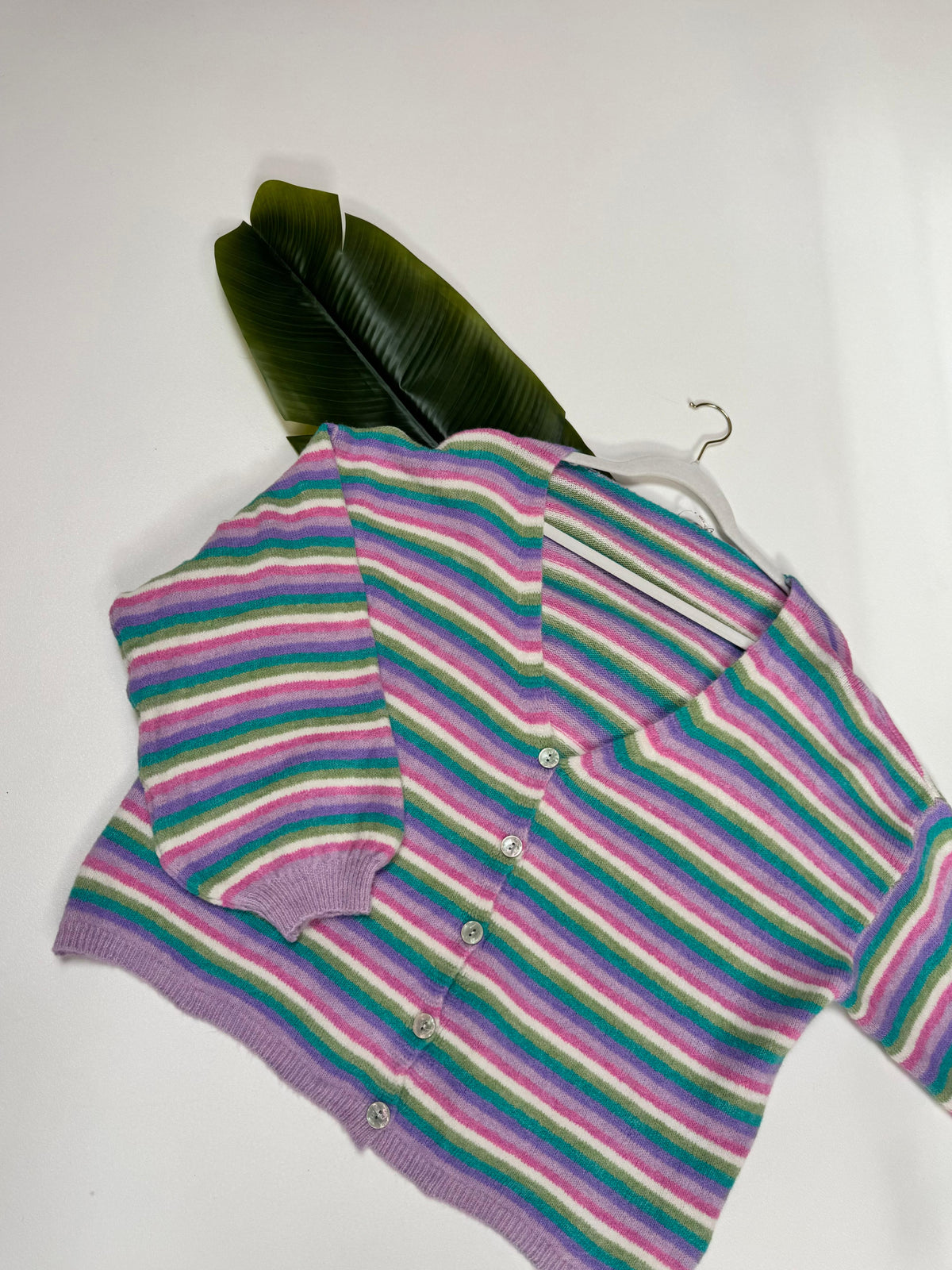 Kuschel Strickjacke mit Knopfleiste flieder/rosa/türkis/lila/mint