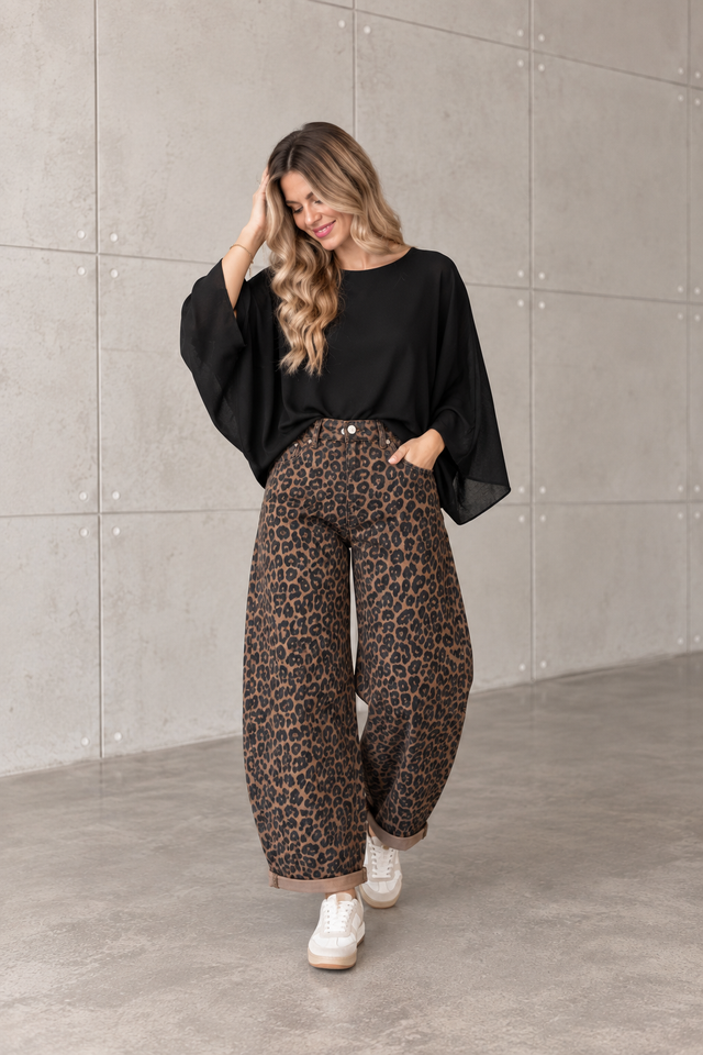 Stretch Ballon Jeans CAMEL CHOCOLATE LEO