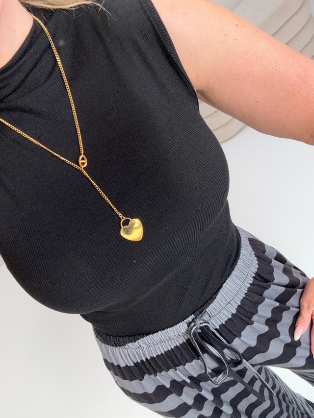 Ripp Turtle Neck Top LOVELY LIFE schwarz