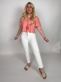 Stretch Mom Jeans weiß