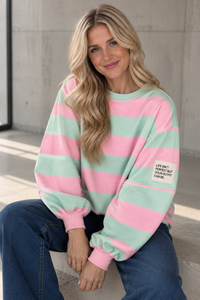 Butterstoff Sweater PERFECT OUTFIT matcha/rosa