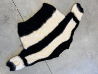 Strickpullover mit Patch schwarz/creme