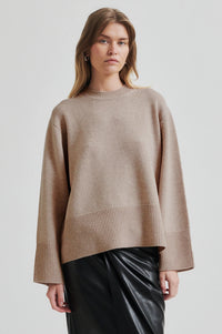 Second Female Alpha Knit O-Neck pumice stone