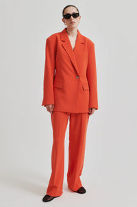 Second Female Evie Slit Blazer poinciana