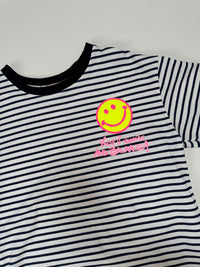 Gestreiftes Baumwoll Shirt KEEP IT SIMPLE weiß/dunkelblau