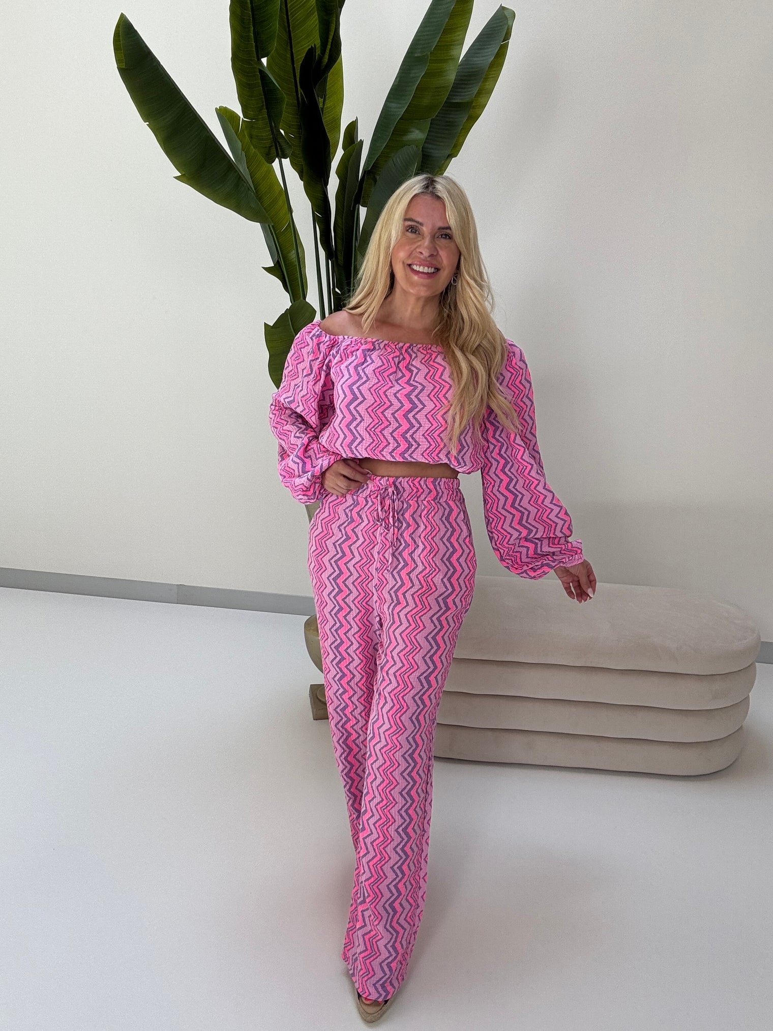 Musselin Hose ON FIRE rosa/lila/pink