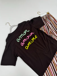 Statement Shirt coffee AMORE AMORE AMORE multi