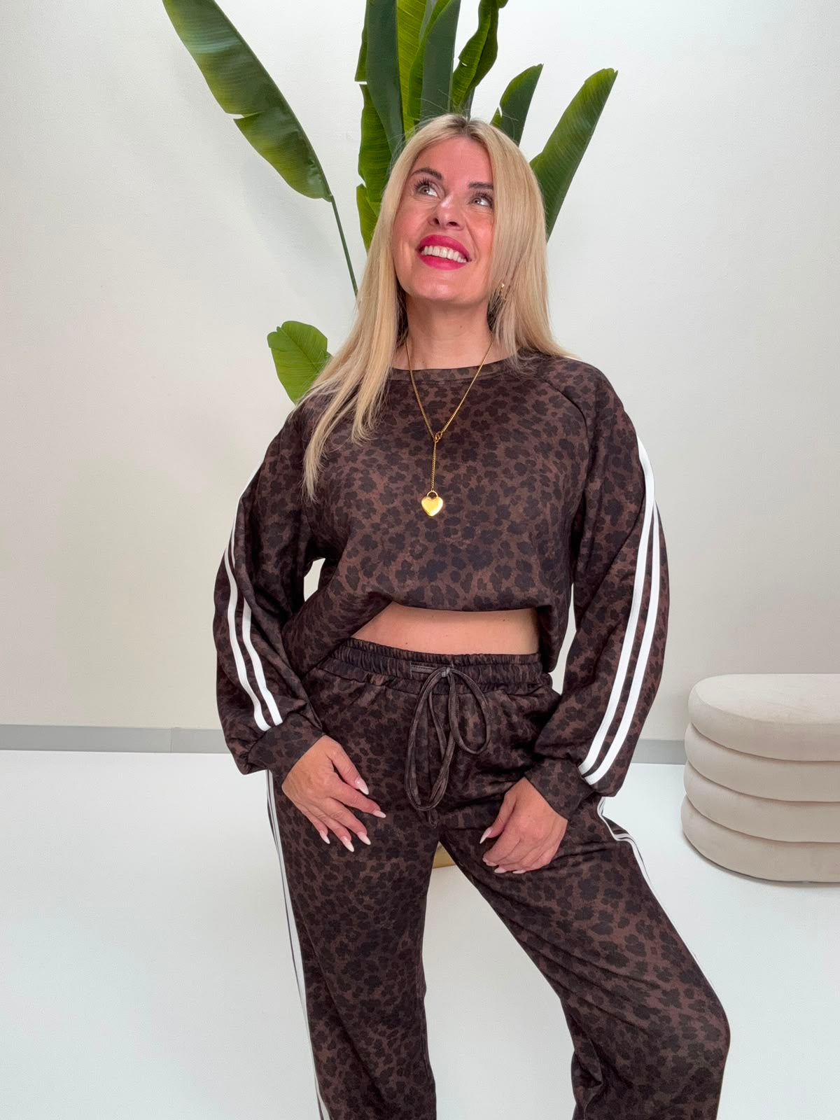 Butterstoff Sweater LEO LOUNGE braun/schwarz