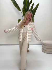 Strickjacke SOHO creme/weiß