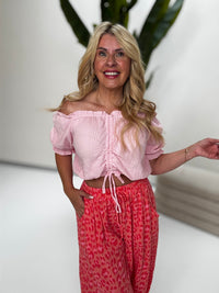 Musselin Carmen Bluse SUNNY DAY rosa