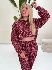 Butterstoff Sweater LEO LOUNGE burgundy/rosa
