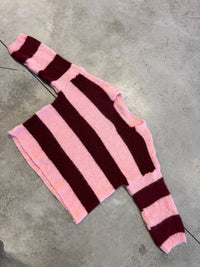 Kuschelweicher Strickpullover mit Alpakaanteil burgundy/rosa