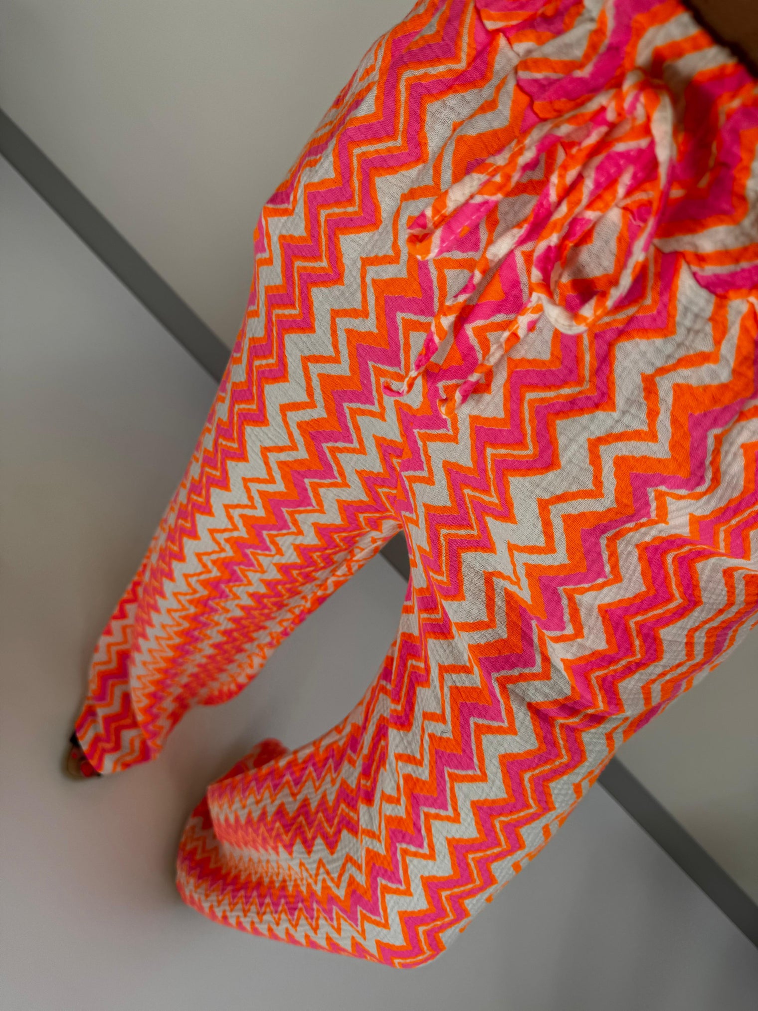 Musselin Hose ON FIRE weiß/pink/orange