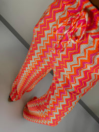 Musselin Hose ON FIRE weiß/pink/orange