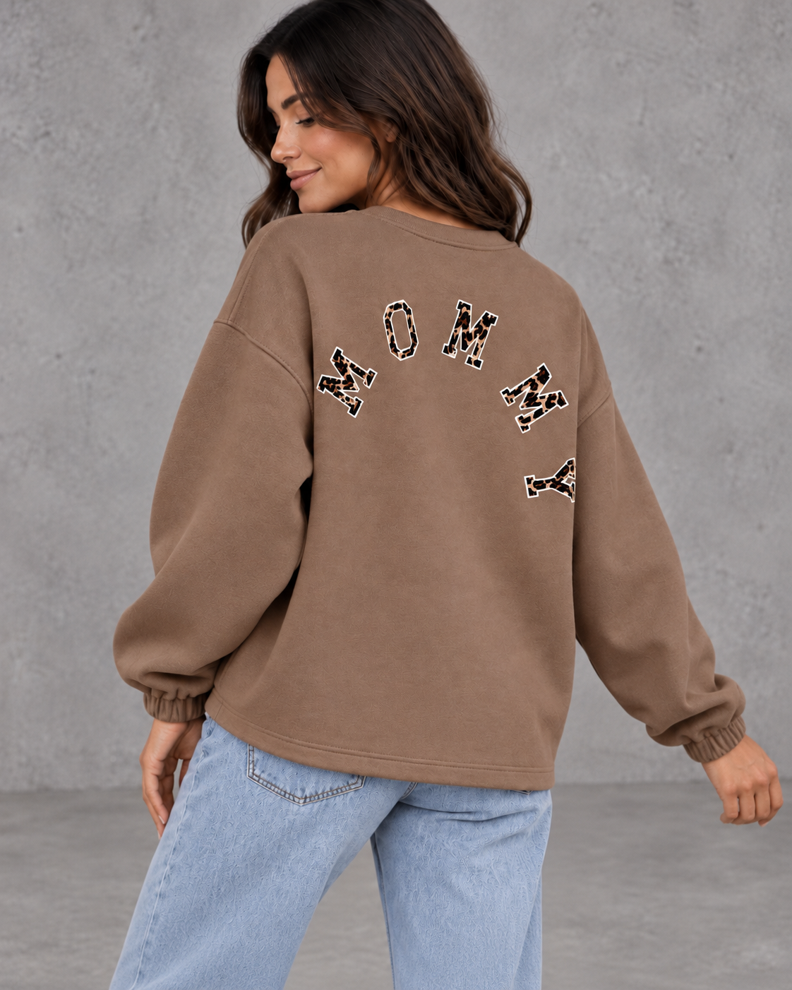 Sweater mit Rückenprint Mommy Camel