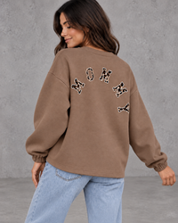Sweater mit Rückenprint Mommy Camel
