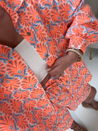 Musselin Bluse weiß ORNAMENTS light orange Blue