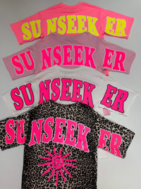 Statement Shirt rosa SUNSEEKER mit Rückenprint gelb