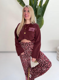 Butterstoff Hose LEO LOUNGE braun/pink
