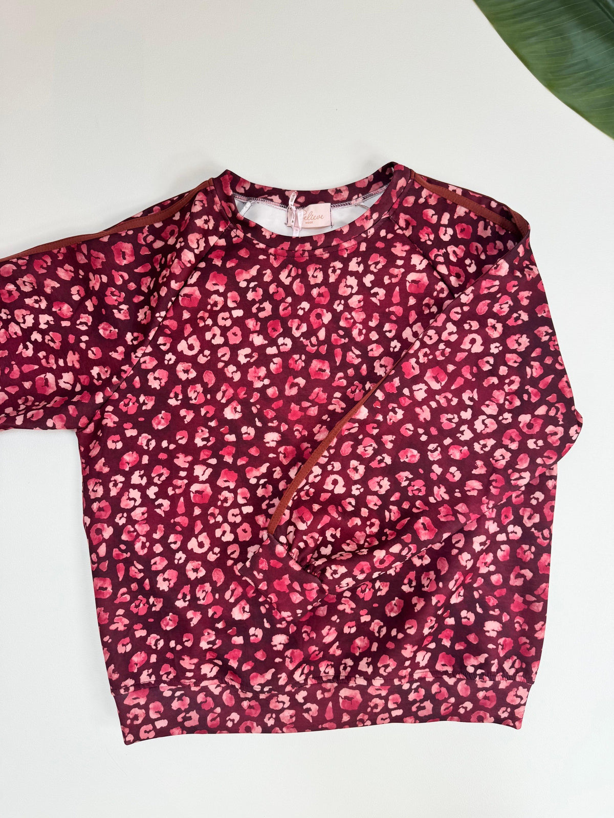 Butterstoff Sweater LEO LOUNGE burgundy/rosa