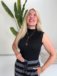 Ripp Turtle Neck Top LOVELY LIFE schwarz
