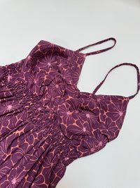 Luftiges Sommer Kleid FLORAL FEMININE mit dünnen Trägern plum/peach