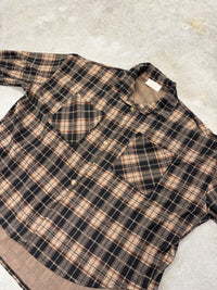 Weiches Oversize Flanellhemd kariert schwarz/creme