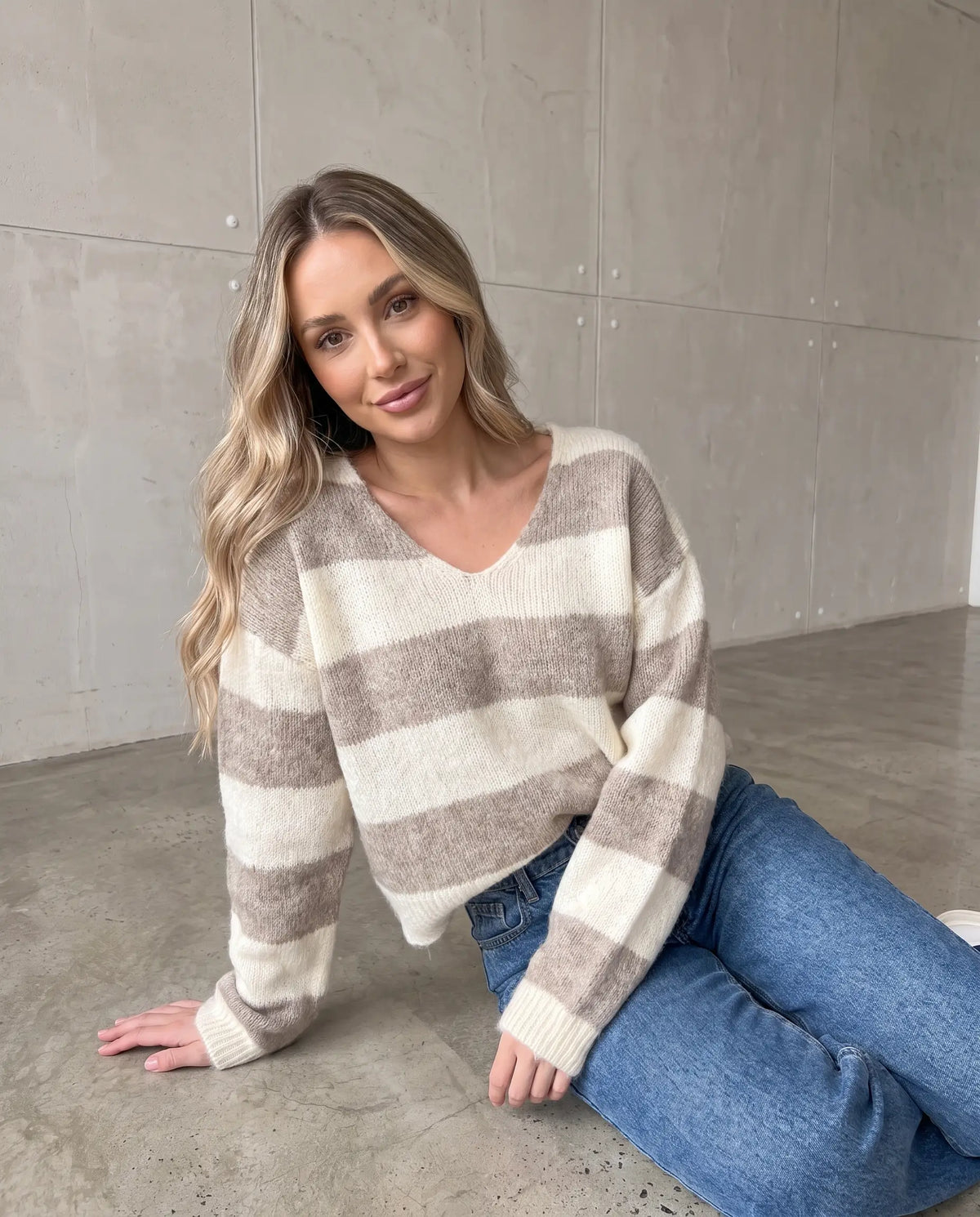 Kuschelweicher Strickpullover mit Alpakaanteil beige/creme