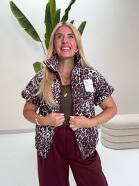 Wattierte Puffy Zipper Weste BE THE REASON FOR SMILES TODAY Leo burgundy