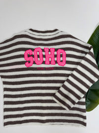 Strickjacke SOHO weiß/braun