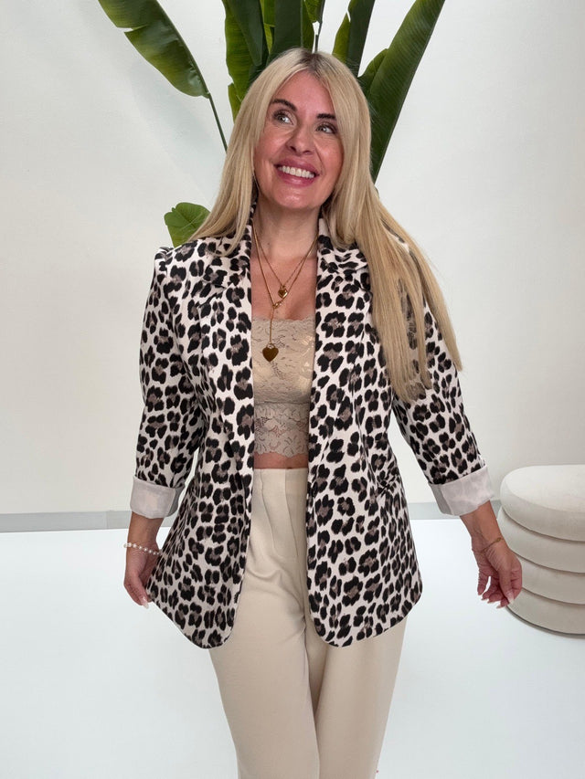 Stretch Butterstoff Blazer LOOK TO THE SKY LEO creme/braun