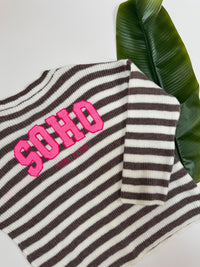 Strickjacke SOHO weiß/braun